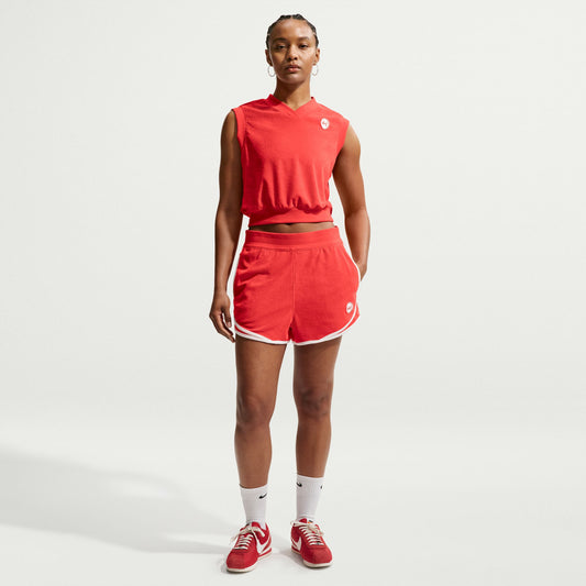 Nike "Sportswear Chill Terry Shorts" Womens - Light Crimson / Sail