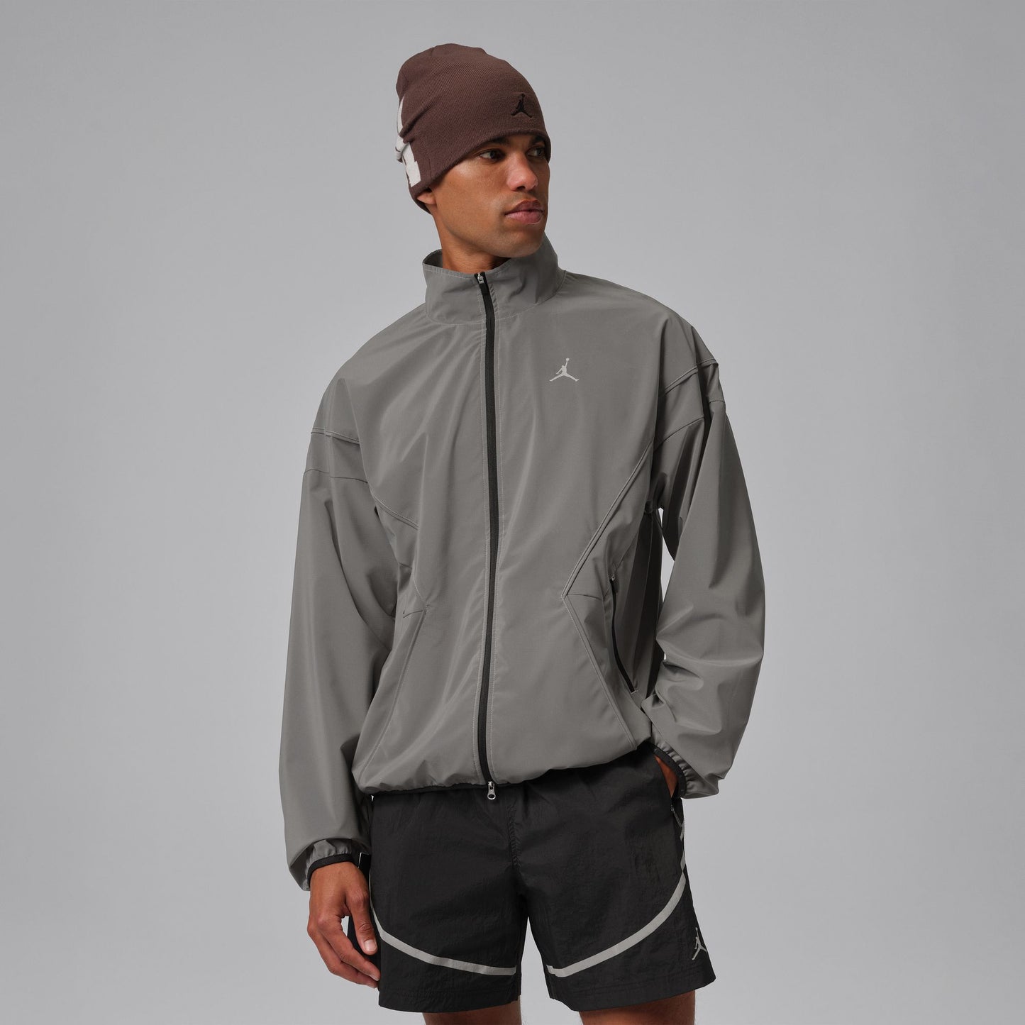 Jordan Brooklyn "Hike Mike Reflective Draft Jacket" M - Metallic Silver
