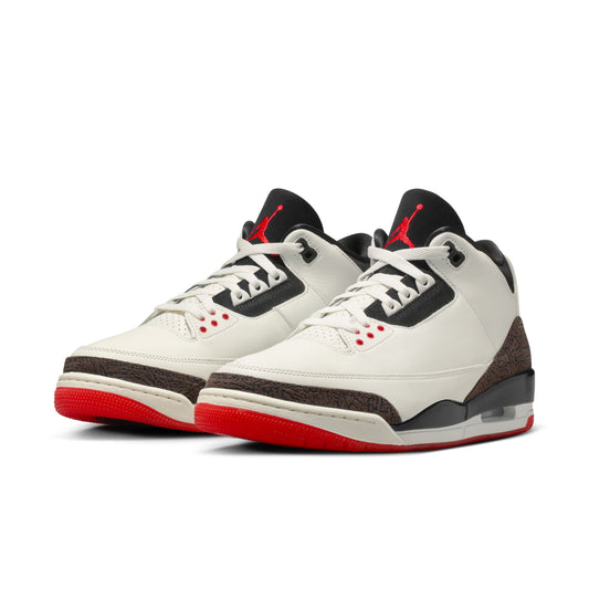 Air Jordan "3 Retro OG" Mens - Sail / Black / University Red