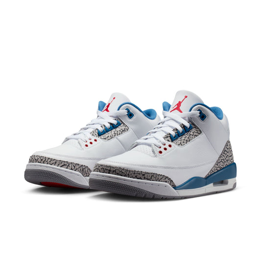 Air Jordan "3 Retro OG" Mens - White / Fire Red / True Blue