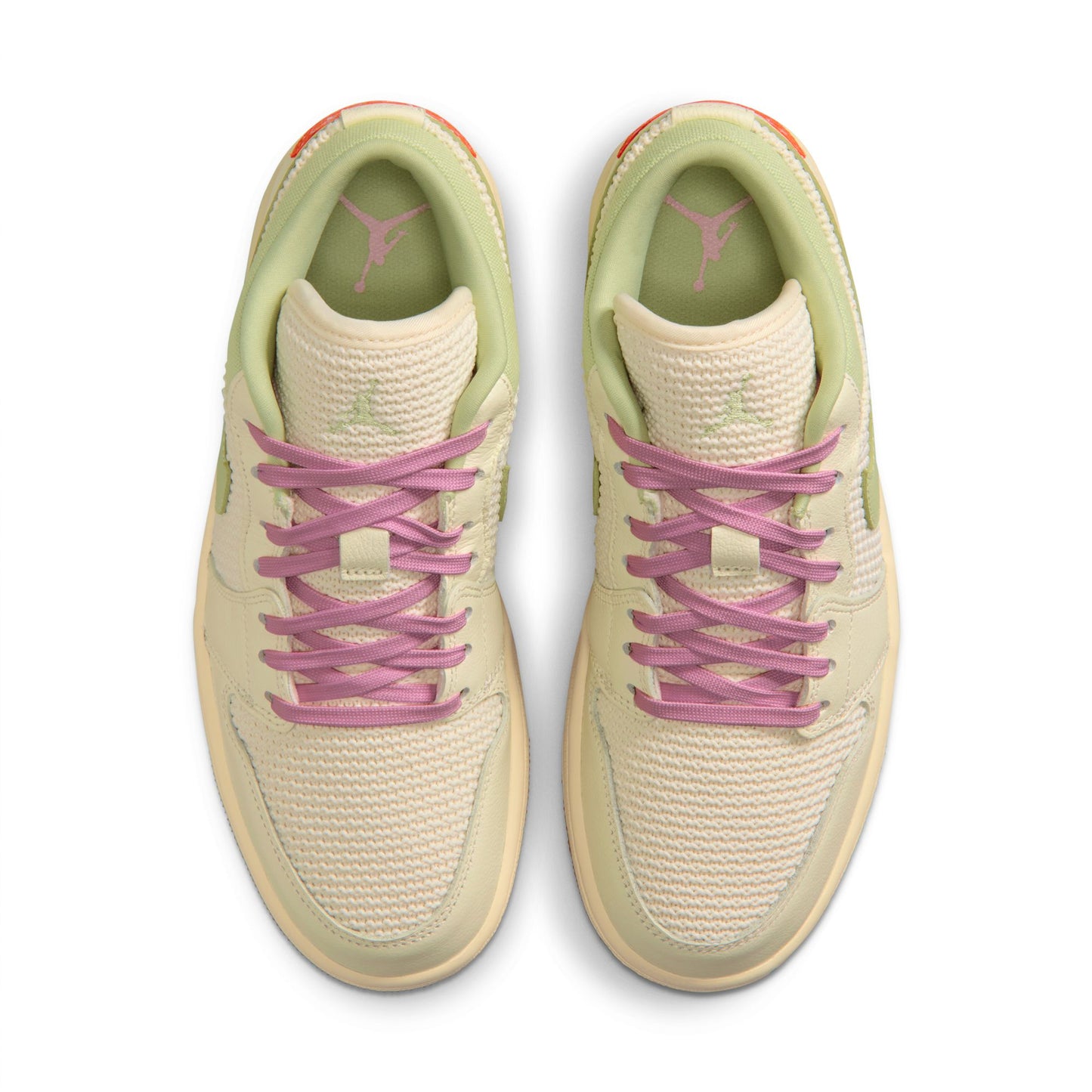 Air Jordan "1 Low SE" Womens - Sail / Iced Carmine-Olive Aura