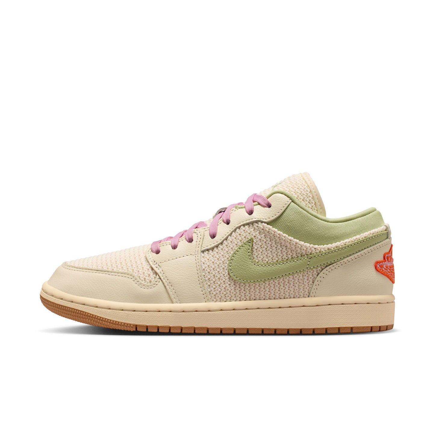 Air Jordan "1 Low SE" Womens - Sail / Iced Carmine-Olive Aura