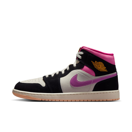 Air Jordan "1 Mid SE" Mens - Black / University Gold / Sail