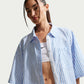 Nike "Sportswear Chill Poplin Top" W - Lt Photo Blue / Hydrogen Blue / Summit White