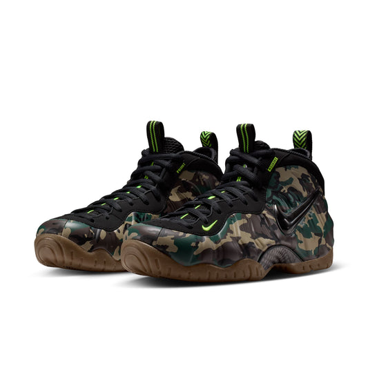Nike "Air Foamposite One PRM" Mens - Black / Black / Voltage Green