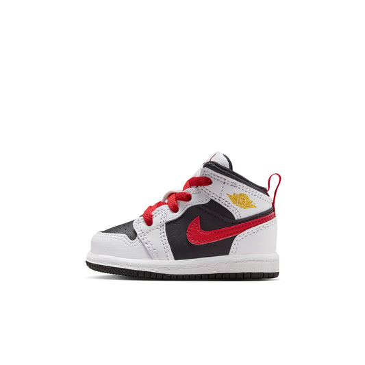 Air Jordan "1 Mid BT" TD - Black / White-Speed Red