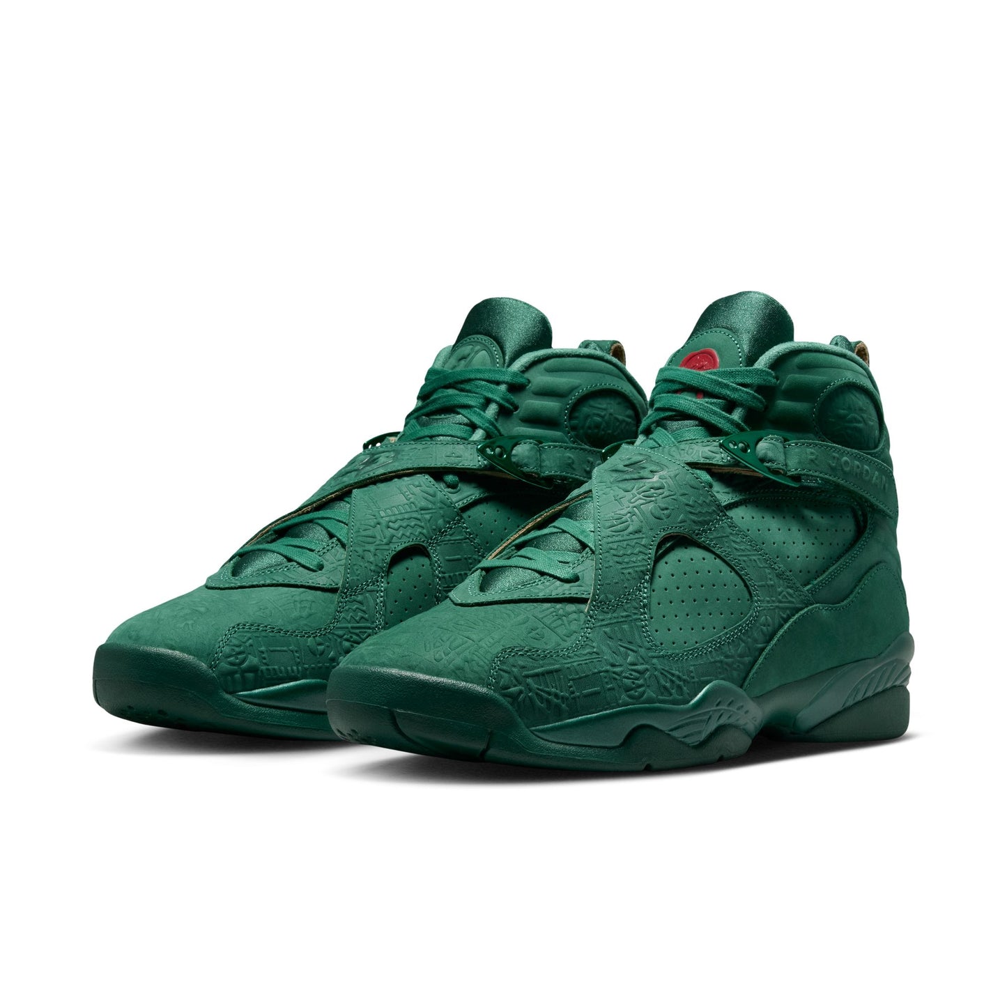 Air Jordan "8 Retro PRM" Mens - Legion Pine / Legion Pine / Red