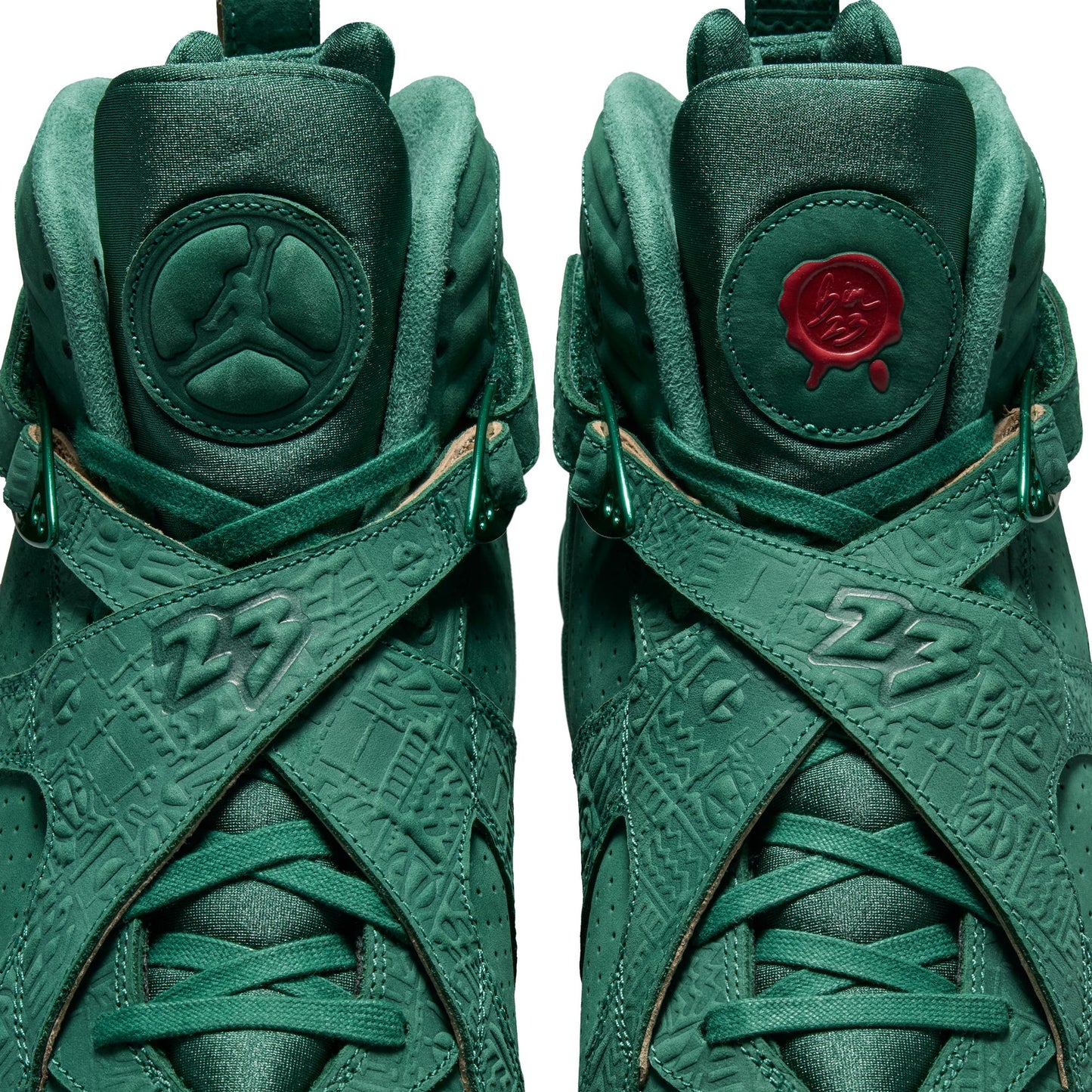 Air Jordan "8 Retro PRM" Mens - Legion Pine / Legion Pine / Red