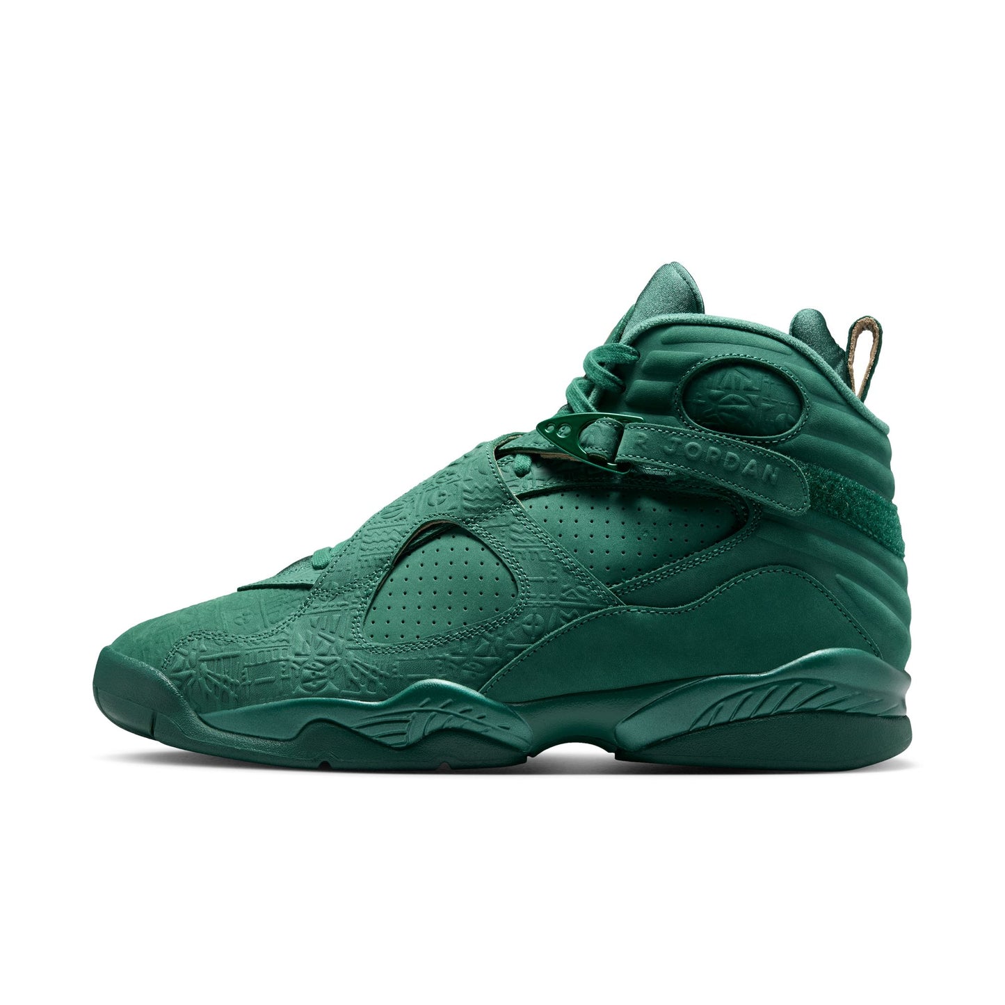 Air Jordan "8 Retro PRM" Mens - Legion Pine / Legion Pine / Red