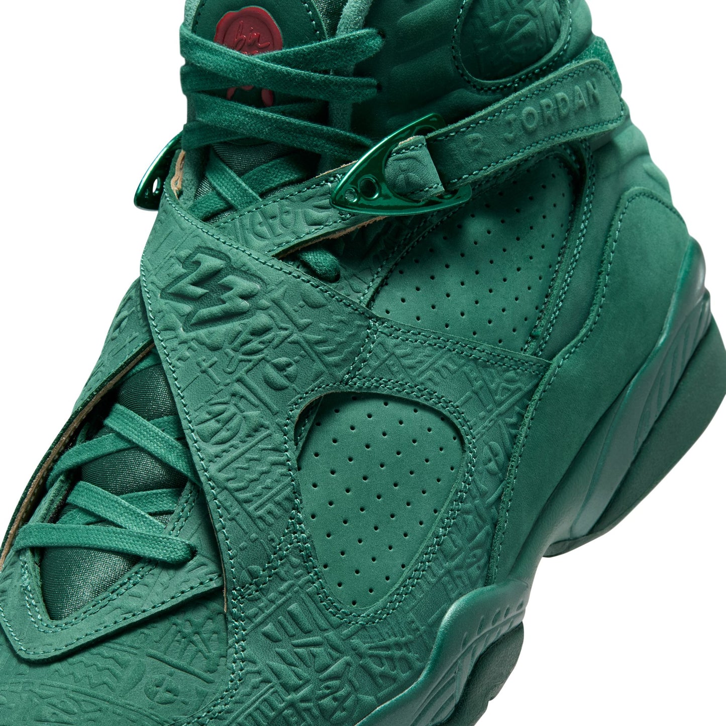 Air Jordan "8 Retro PRM" Mens - Legion Pine / Legion Pine / Red
