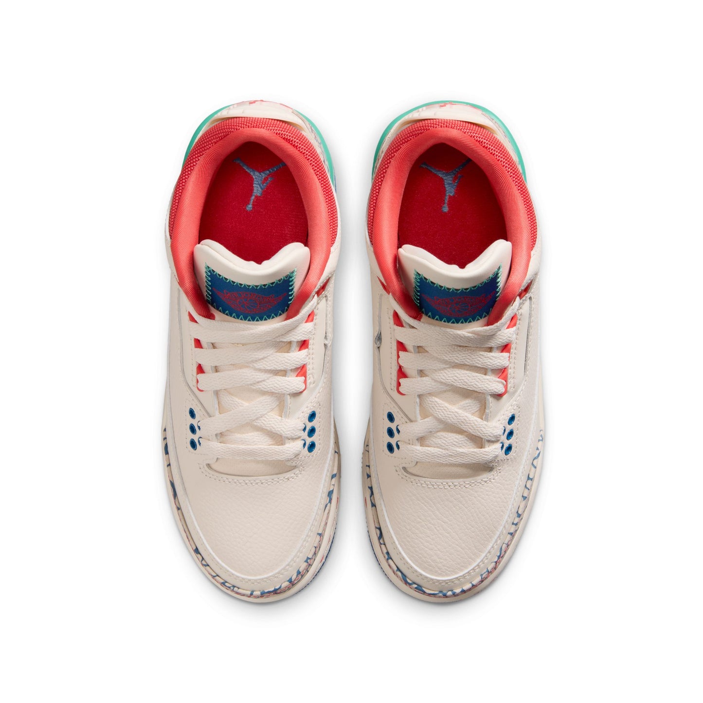 Air Jordan "3 Retro" Grade School - Chalk / Track Red / True Blue