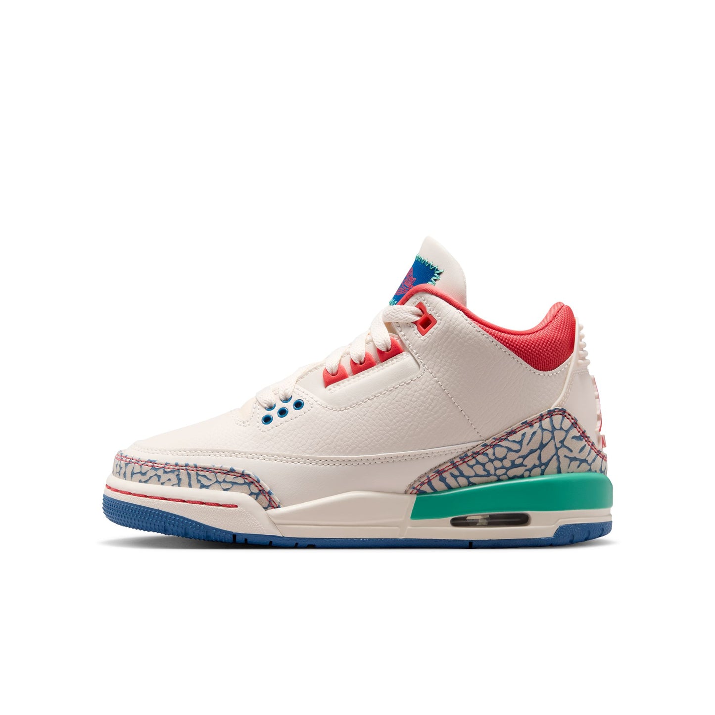 Air Jordan "3 Retro" Grade School - Chalk / Track Red / True Blue