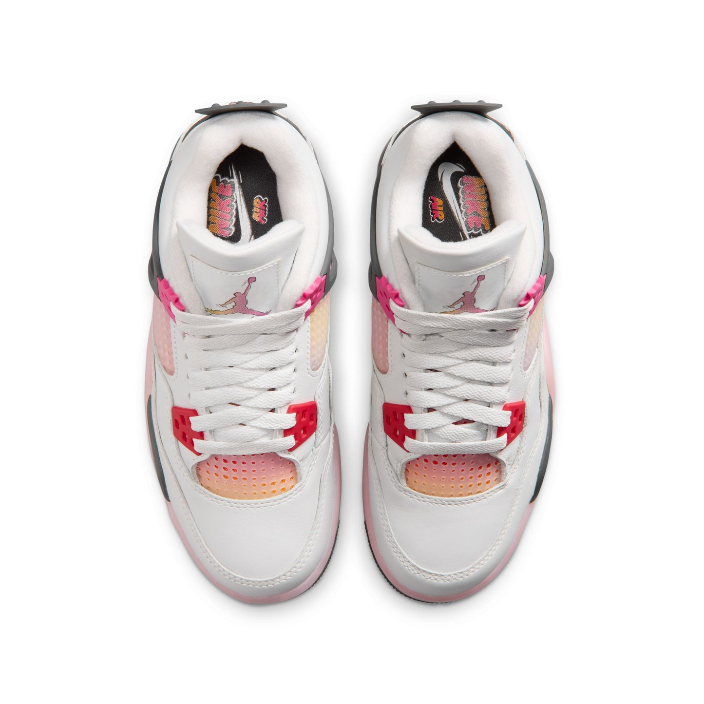 Air Jordan "4 Retro" Grade School - Off White / Fire Pink / Anthracite