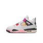 Air Jordan "4 Retro" Grade School - Off White / Fire Pink / Anthracite