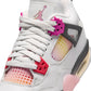 Air Jordan "4 Retro" Grade School - Off White / Fire Pink / Anthracite