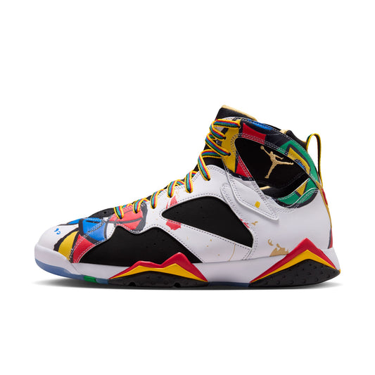Air Jordan "7 Retro BB" Mens - White / Metallic Gold / Sport Red