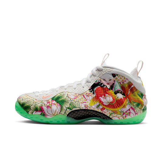 Nike "Air Foamposite One PRM" Mens - White / Lt Poison Green / Black
