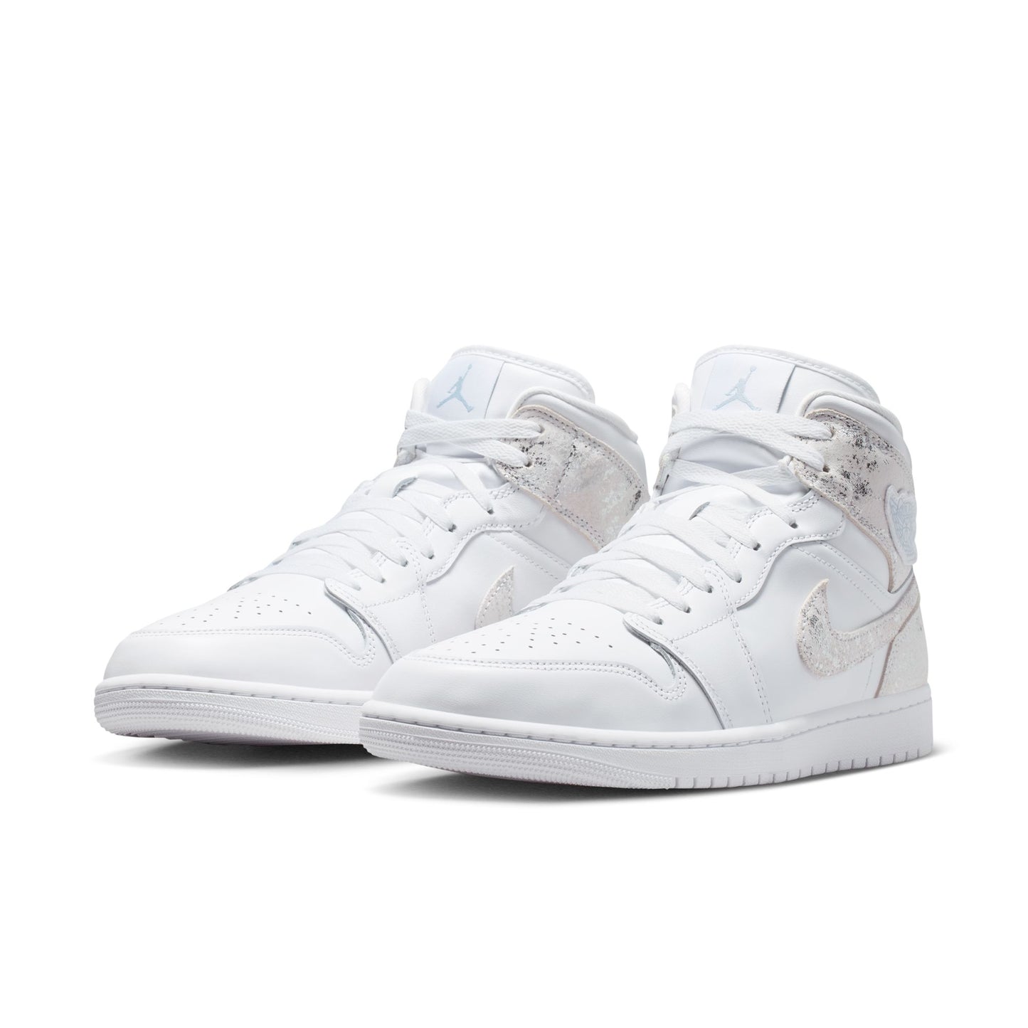 Air Jordan "1 Mid SE" Mens - White / Field Silver / White - White