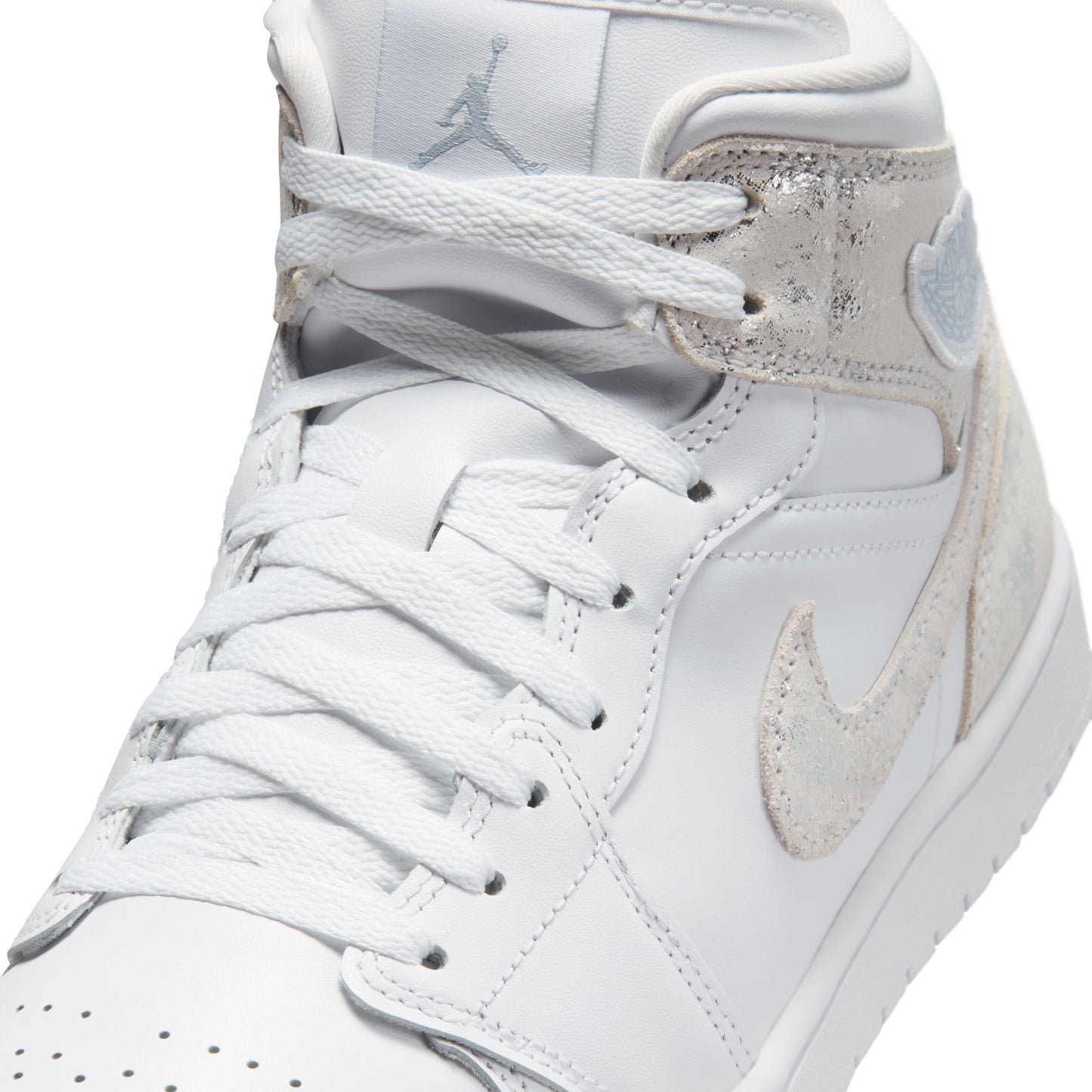 Air Jordan "1 Mid SE" Mens - White / Field Silver / White - White