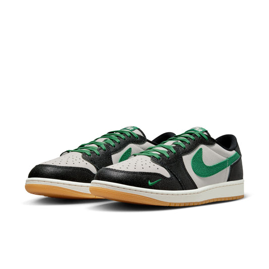 Air Jordan "1 Retro Low OG" Mens - Phantom / Pine Green / Black