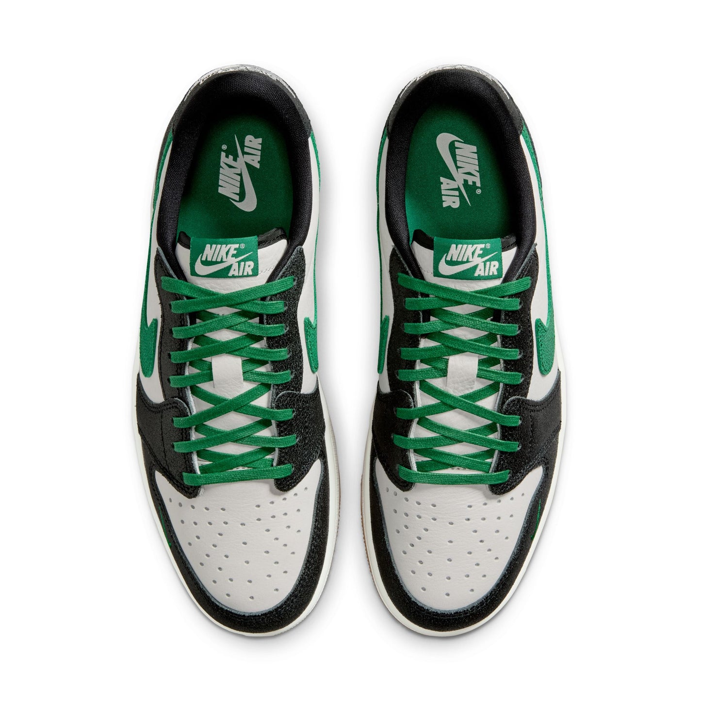Air Jordan "1 Retro Low OG" Mens - Phantom / Pine Green / Black