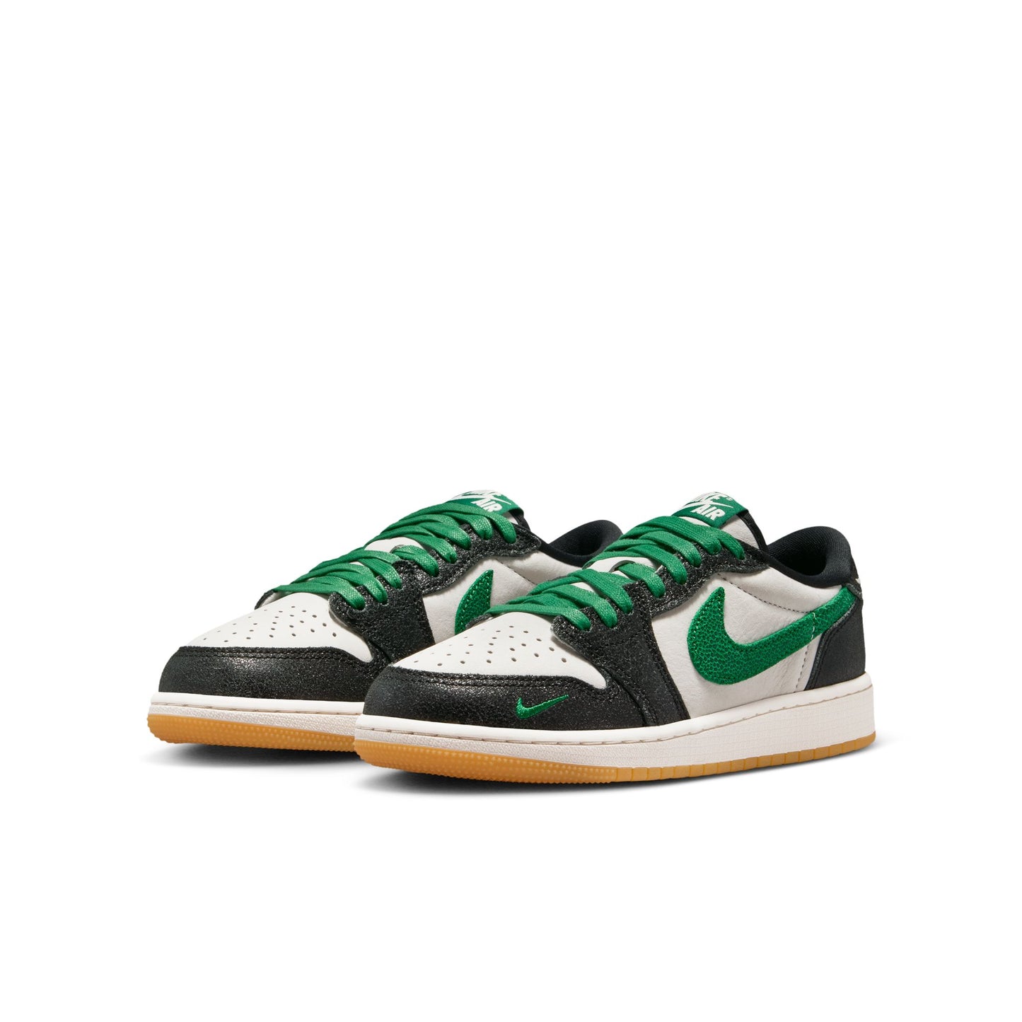 Air Jordan "1 Retro Low OG" Grade School - Phantom / Pine Green / Black