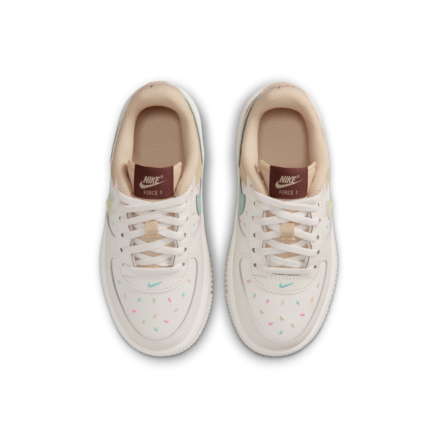 Nike "Force 1 Low BP Lace" Preschool - Sail / Multi-Color Sesame