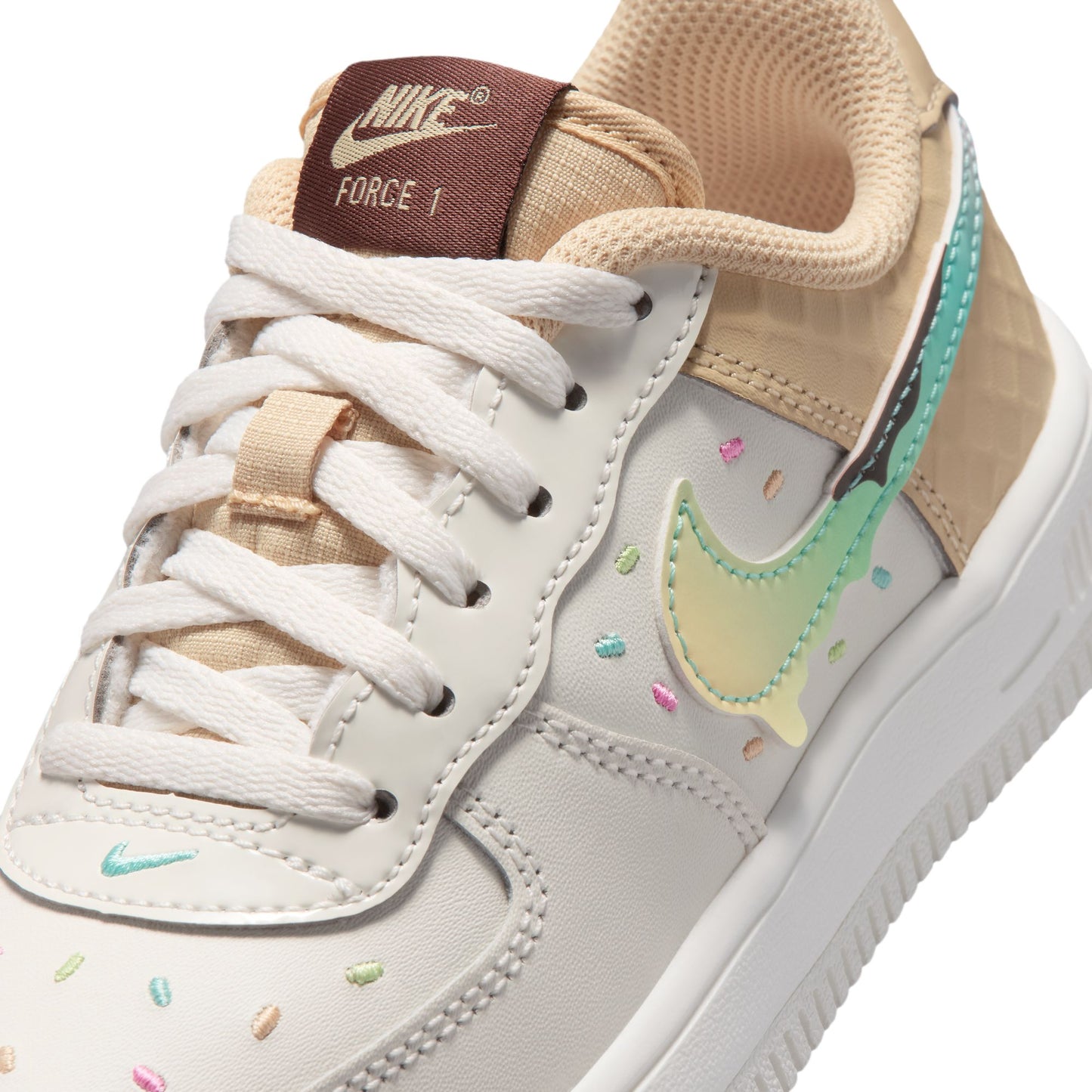 Nike "Force 1 Low BP Lace" Preschool - Sail / Multi-Color Sesame