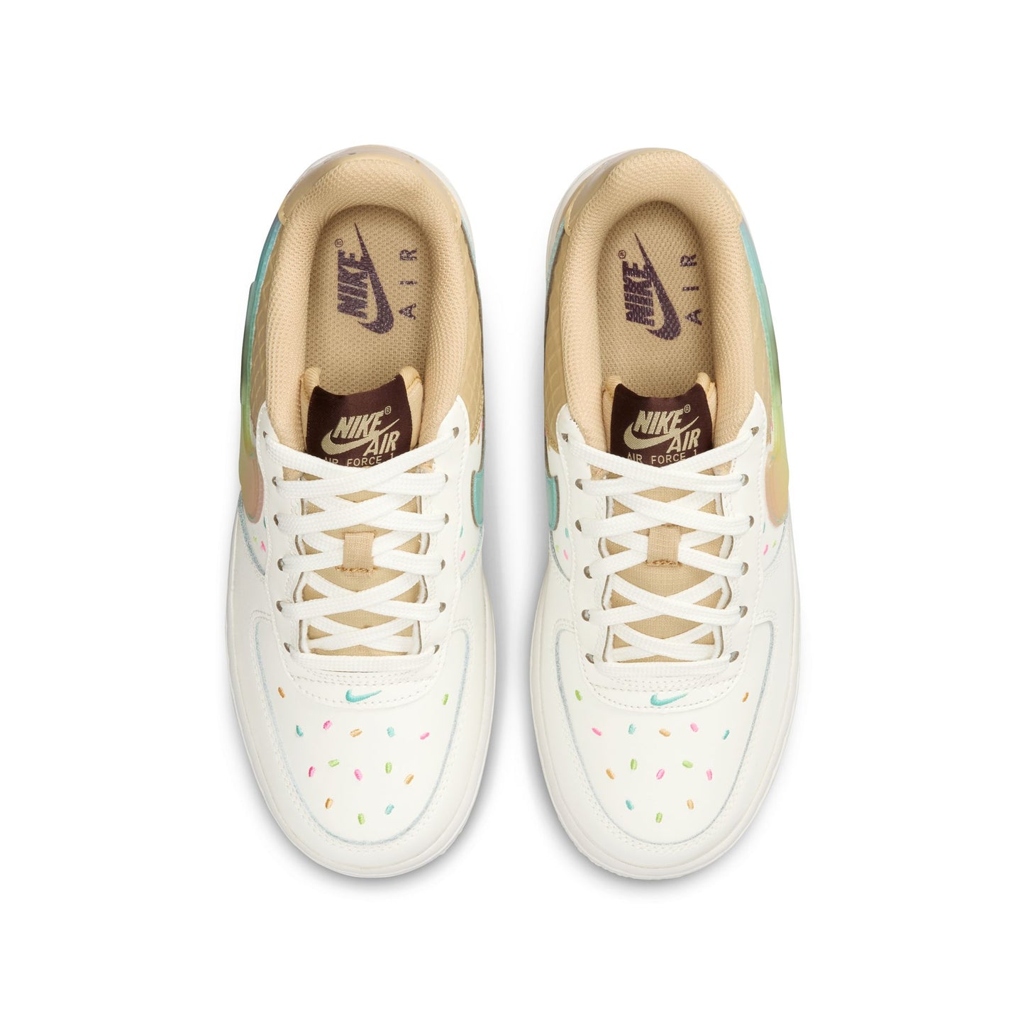 Nike "Air Force 1 BG" Grade School - Sail / Multi-Color / Sesame