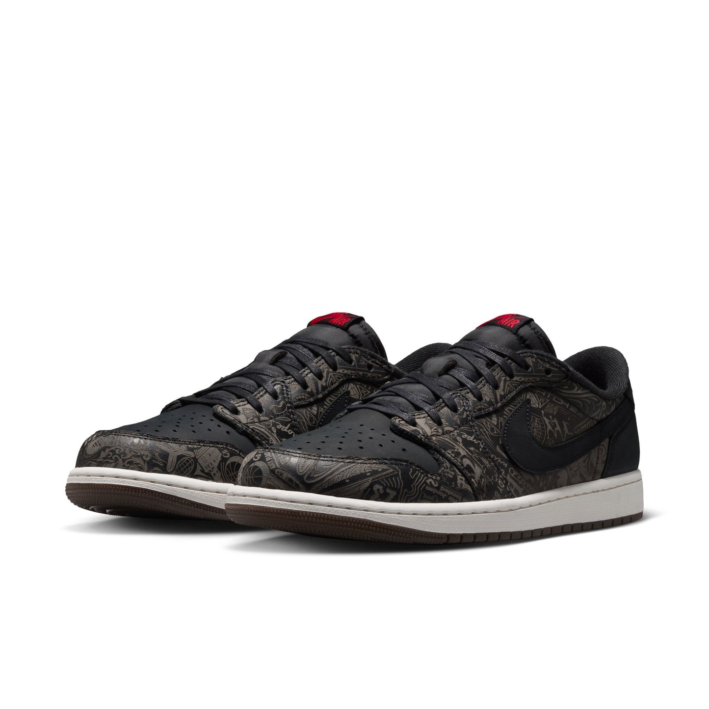 Air Jordan "1 Retro Low OG Laser" Mens - Black / Varsity Red-Summit White