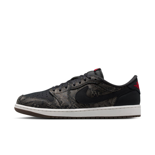 Air Jordan "1 Retro Low OG Laser" Mens - Black / Varsity Red-Summit White