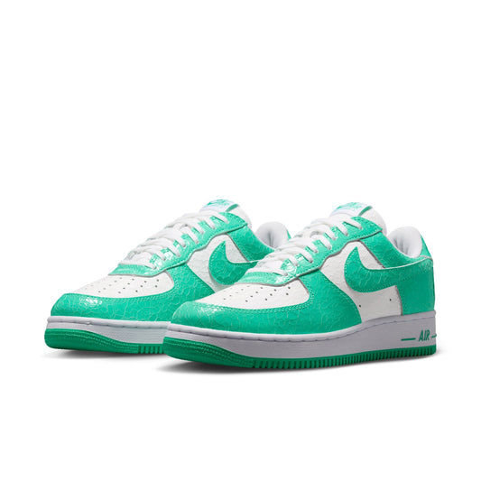 Nike "Air Force 1 Cracked Leather" Mens - Menta / Menta / White