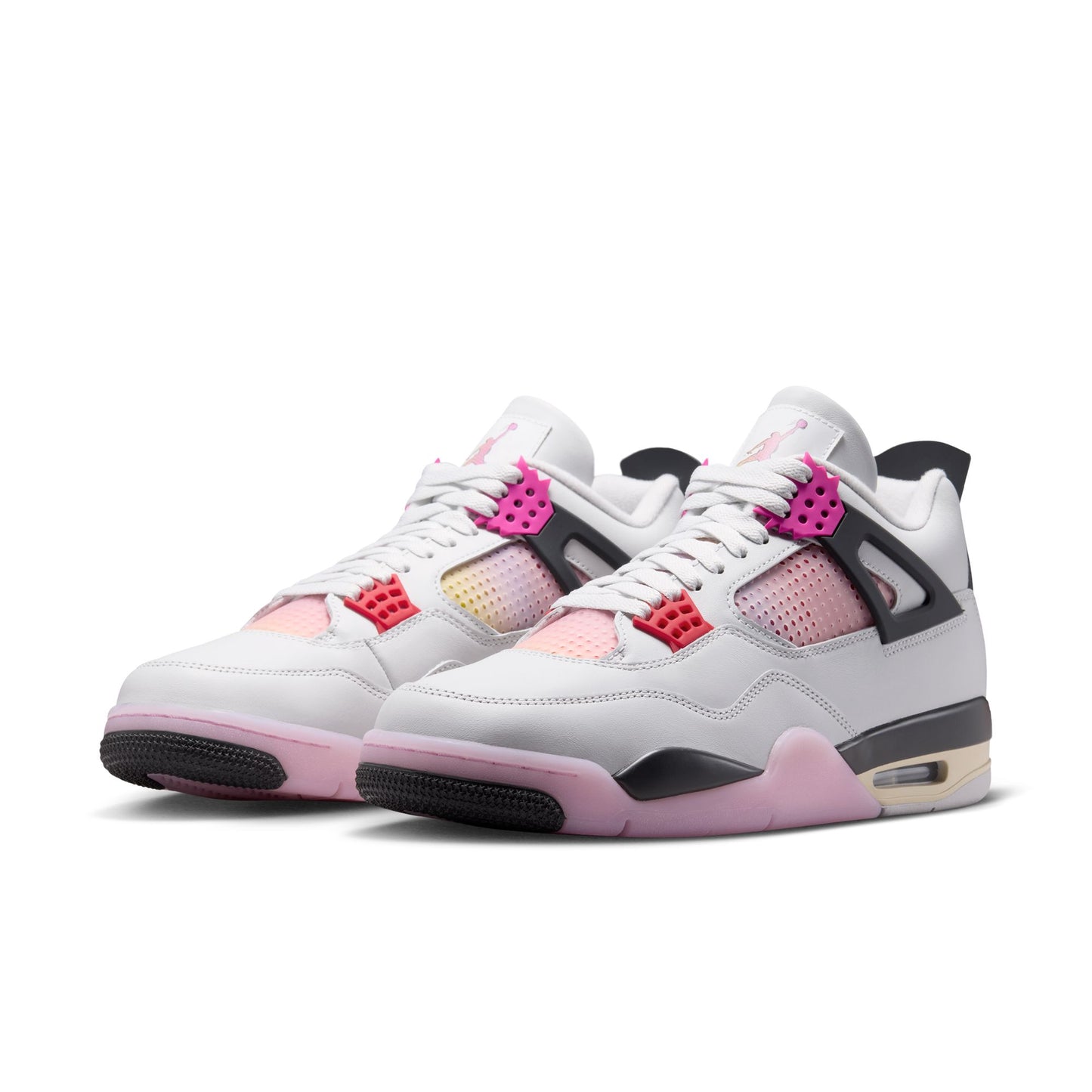 Air Jordan "4 Retro" Mens - Off White / Fire Pink / Anthracite