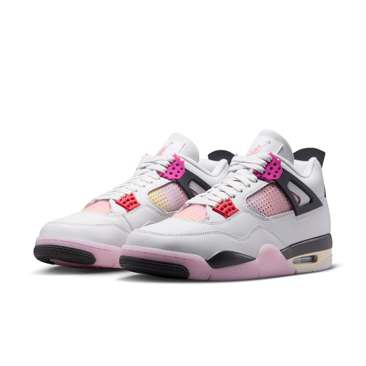 Air Jordan "4 Retro" Mens - Off White / Fire Pink / Anthracite