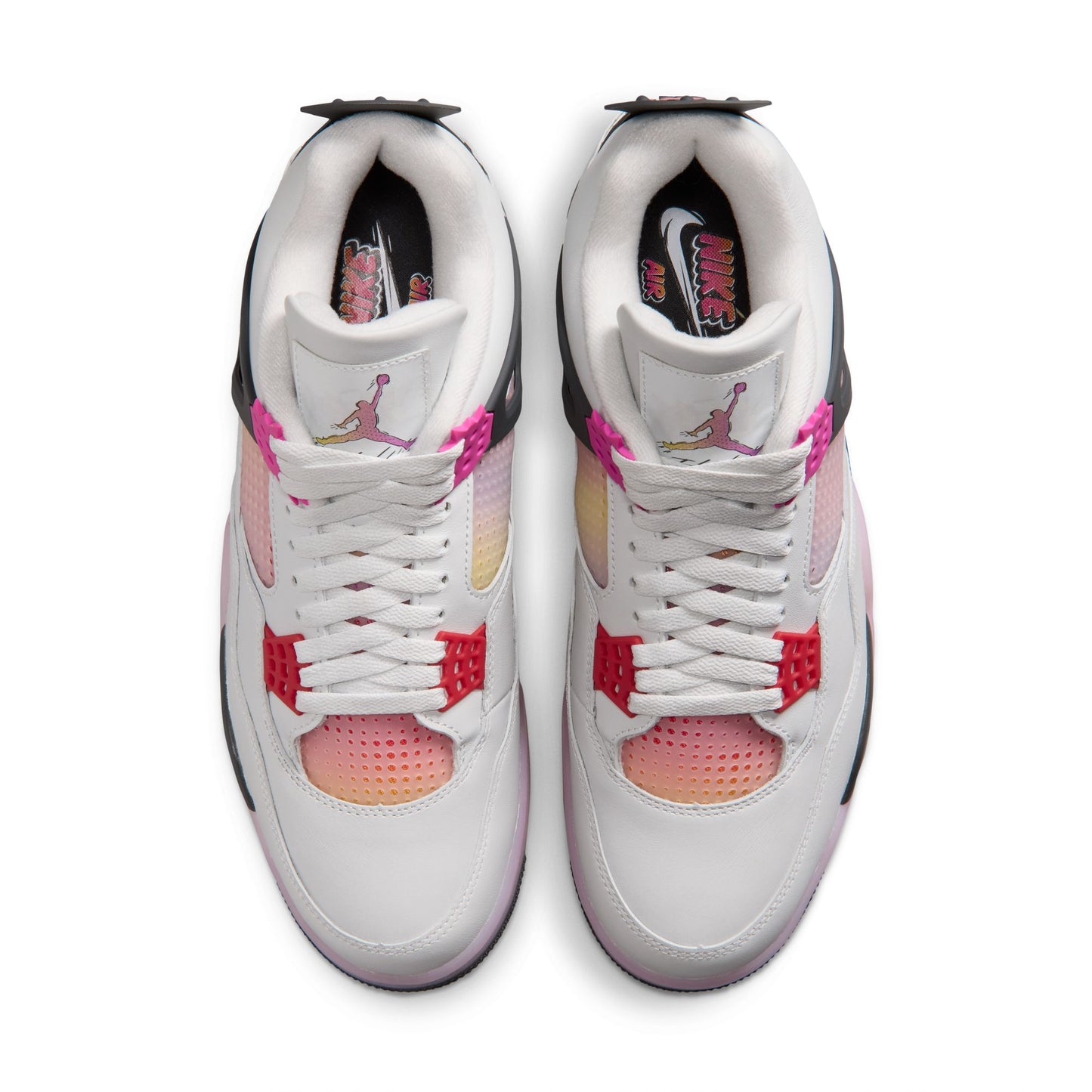 Air Jordan "4 Retro" Mens - Off White / Fire Pink / Anthracite