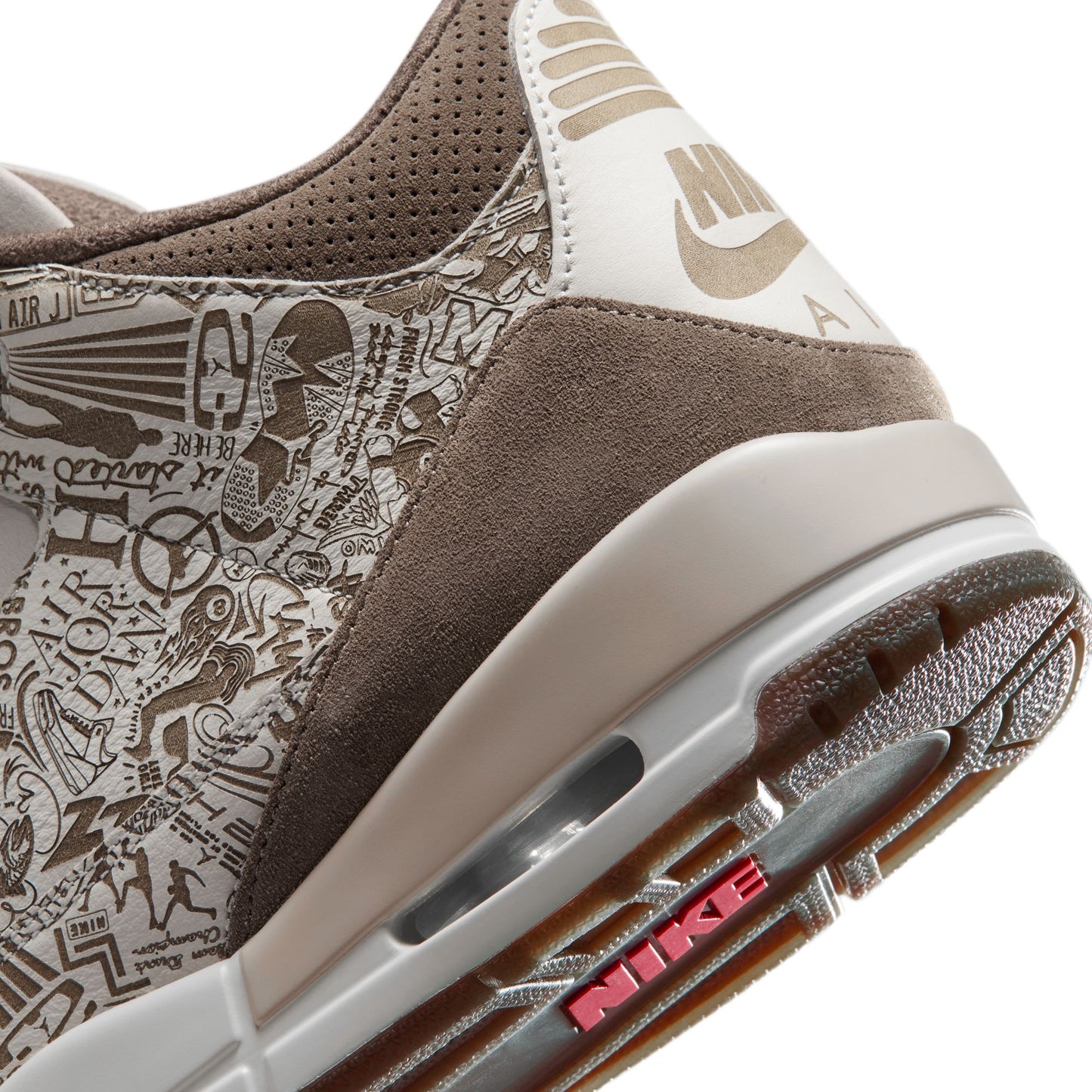 Air Jordan "3 Retro Laser" Mens - Phanton / University Red