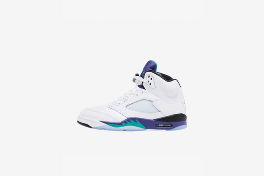 Air Jordan "5 Retro OG" PS - White / New Emerald / Grape
