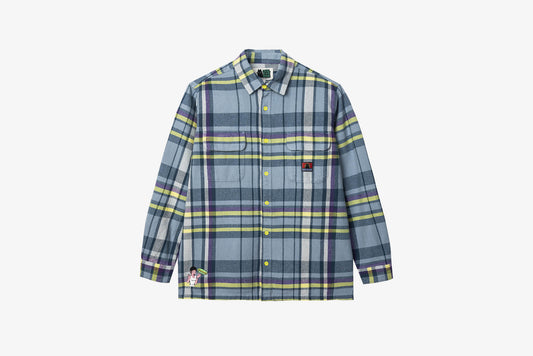 Real Bad Man "Work Flannel Shirt" M - Blue