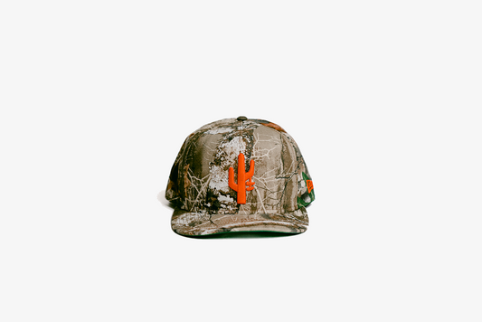Manor x New Era "Hang Time" 9FIFTY A-Frame Snapback - Real Tree Camo / Orange