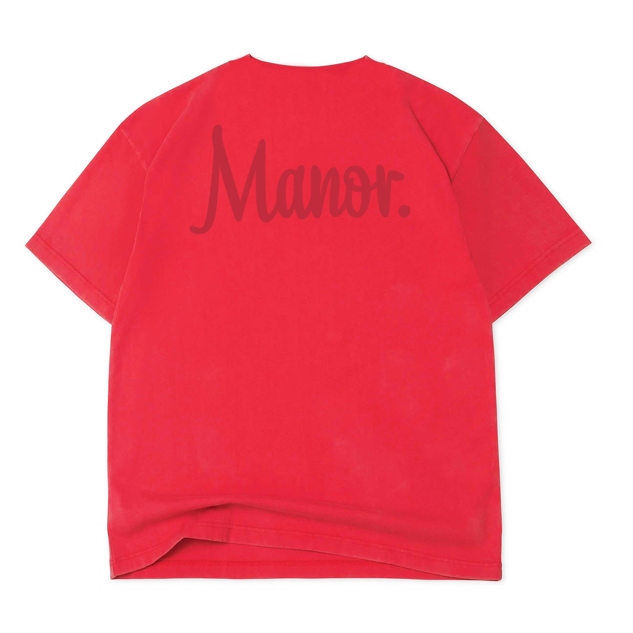Manor "Classic Embroidered T-Shirt" Mens - Cherry / Cherry