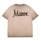 Manor "Classic Embroidered T-Shirt" Mens - Chocolate Oil Wash / Brownie