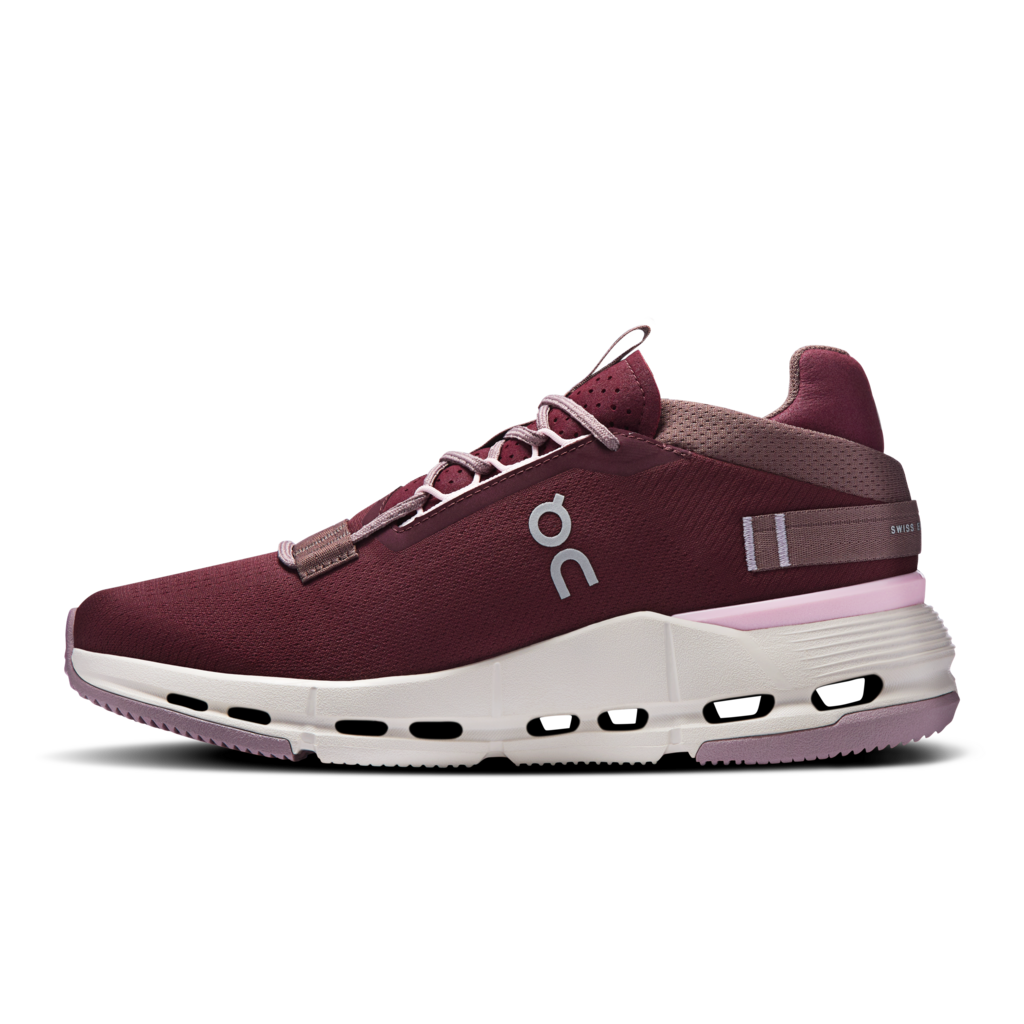 On "Cloudnova 2" Womens - Maroon / Peony