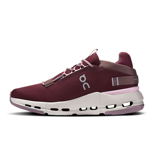 On "Cloudnova 2" Womens - Maroon / Peony
