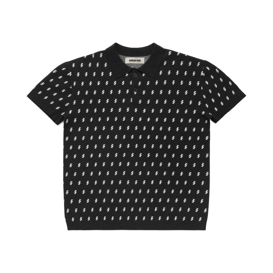 Metalwood Studio "Crossline Knit Polo" M - Black