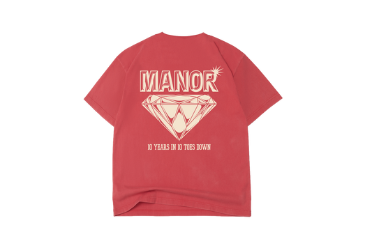 Manor "Diamond T-Shirt" Mens - Cherry / Sail