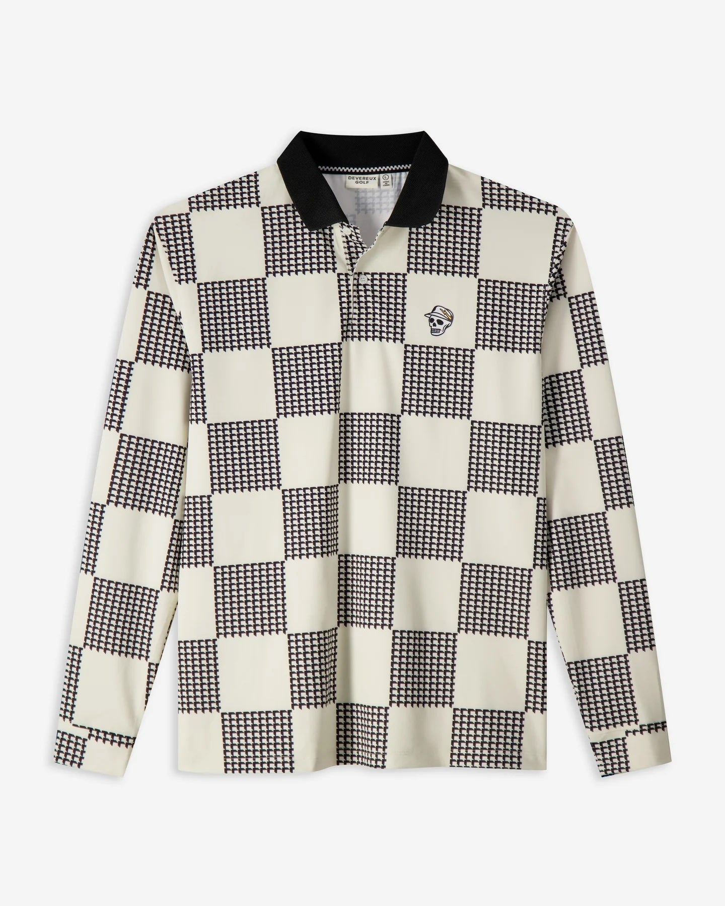 Devereux Golf "Back9 Checker Polo" Mens - Black / White