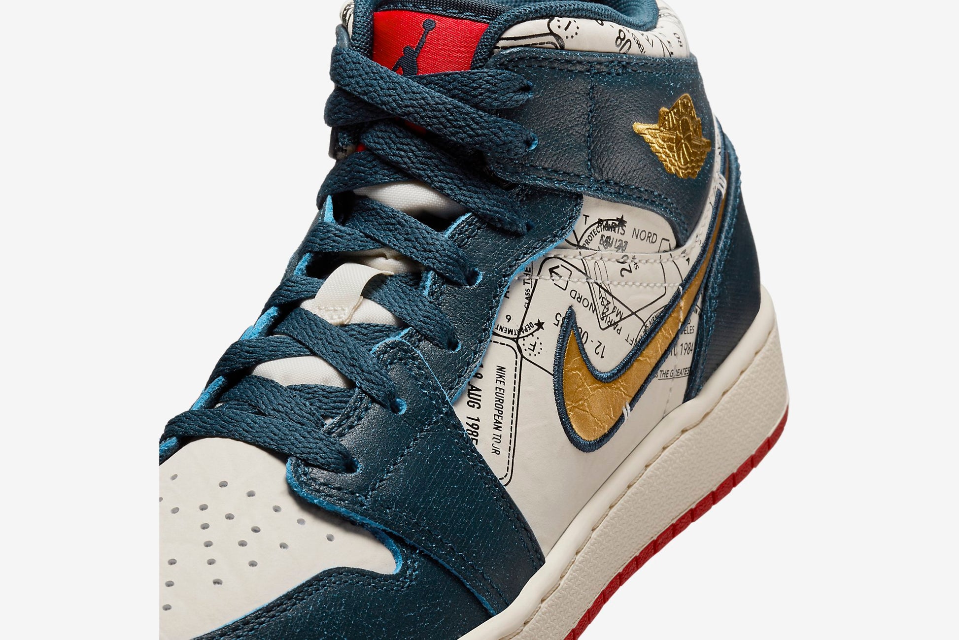 Jordan 1 mid navy gold Clearance