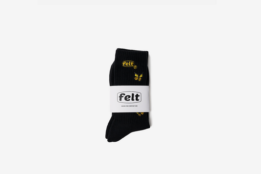 Felt "Butterfly Socks" - Black