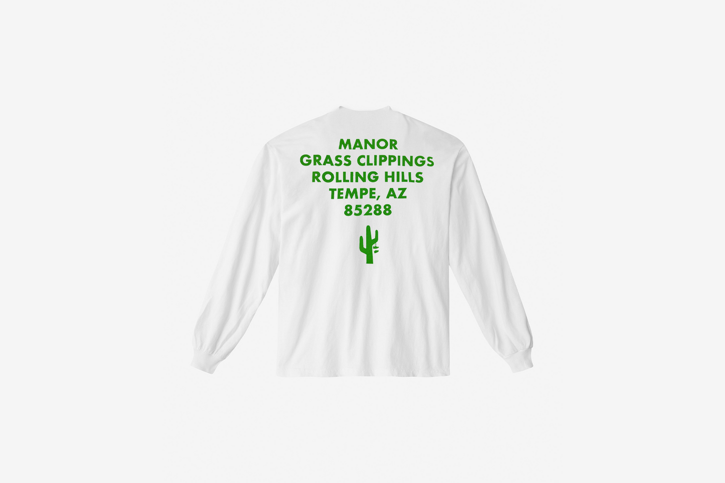 Manor "Grassy Shop Tee" L/S T-Shirt M - White / Grassy Green