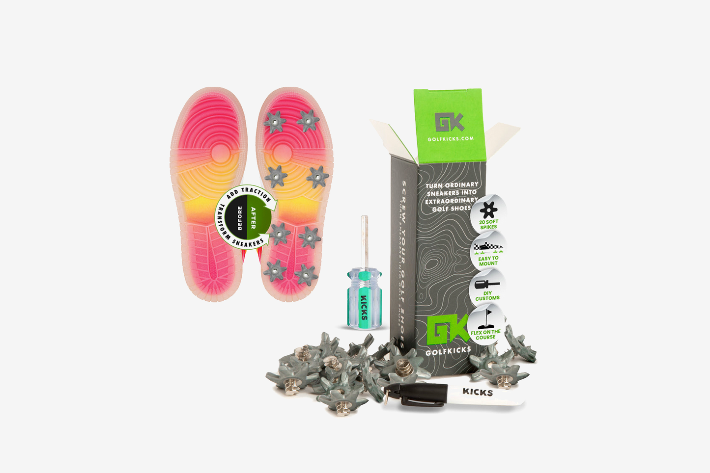 GolfKicks DIY Traction Kit M Shadow Dark Gray Manor